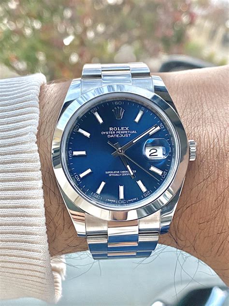 blue rolex day date|rolex datejust 41mm blue 126300.